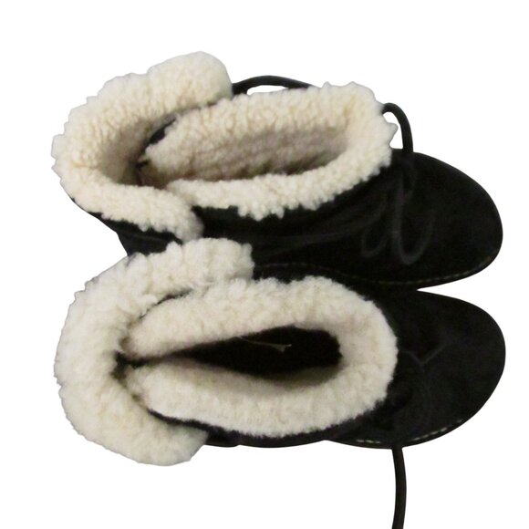 UGG Caspia Womens Size 7 Black Suede Shearling-Lined Ankle Boots Lace-Up NEW - Picture 8 of 10